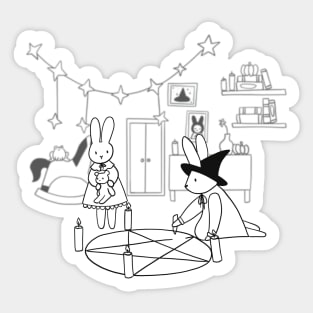 Witch Bunny Sisters Halloween Ritual Sticker